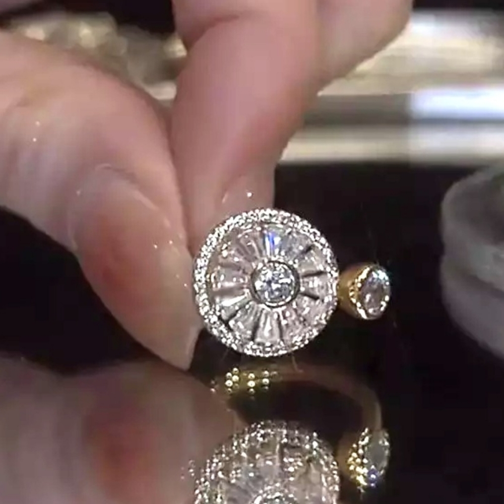 Spinner anxiety cubic zirconia ring